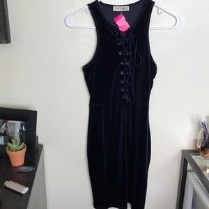 Blue velvet dress